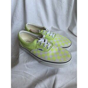 NWT WOMENS SZ 6.5 VANS SHOES Checkerboard Lime Green & White - Imperfect